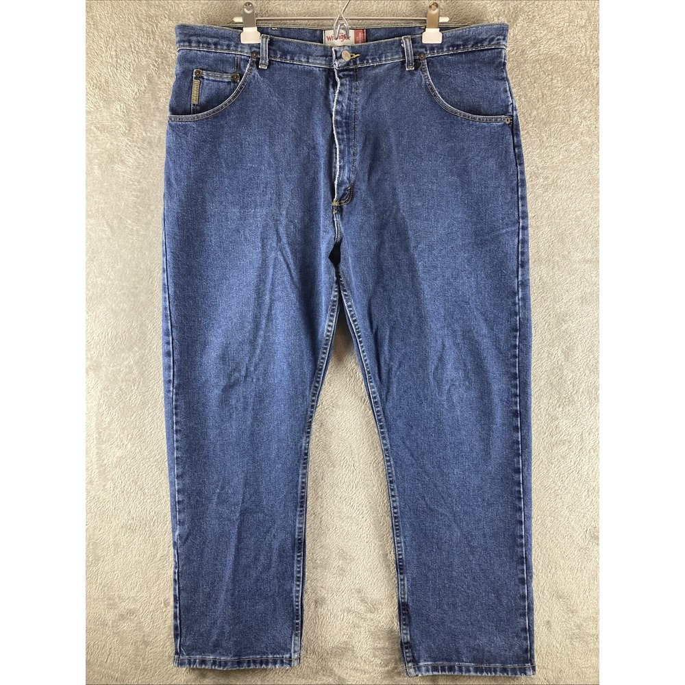 Wrangler Genuine Men's Regular Fit Blue Denim Jeans size 42x30